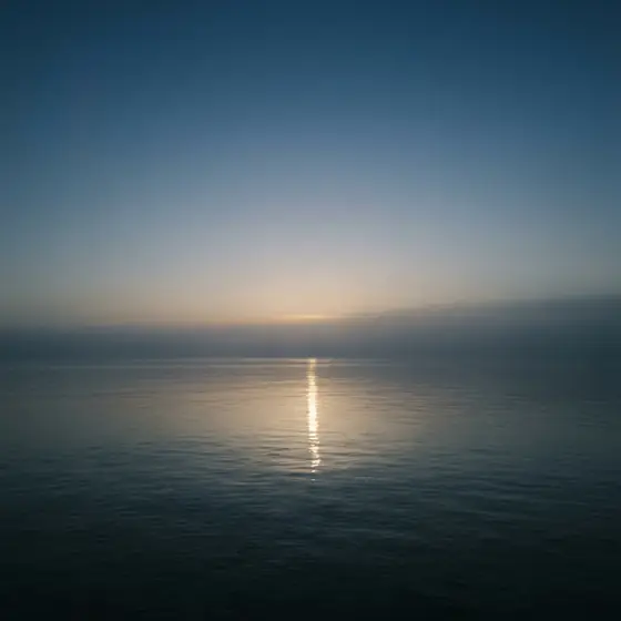 Moonlight on a calm, still sea